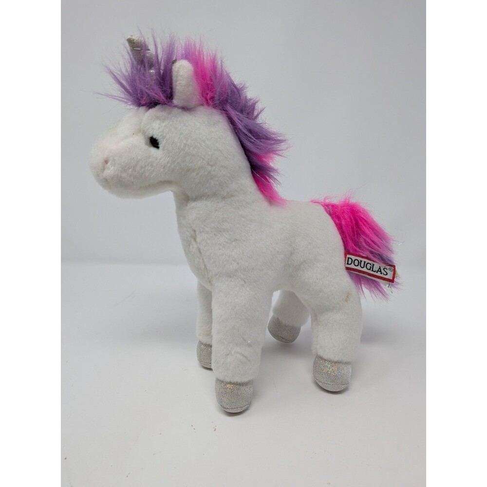 Douglas Cuddle Toys #1513 Tandy Rainbow Unicorn Plush 8" Pink Purple Mane